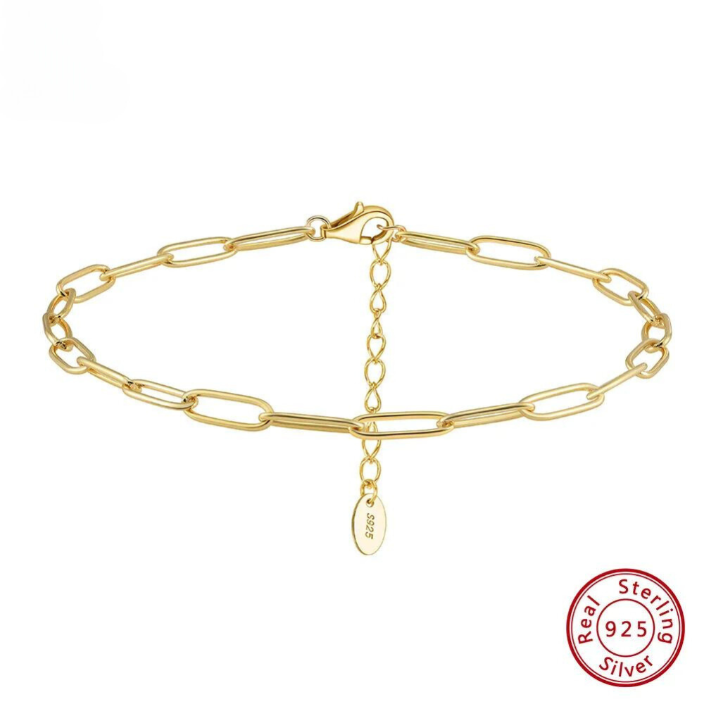 Trondheim 14k Gold Paperclip Chain Anklet