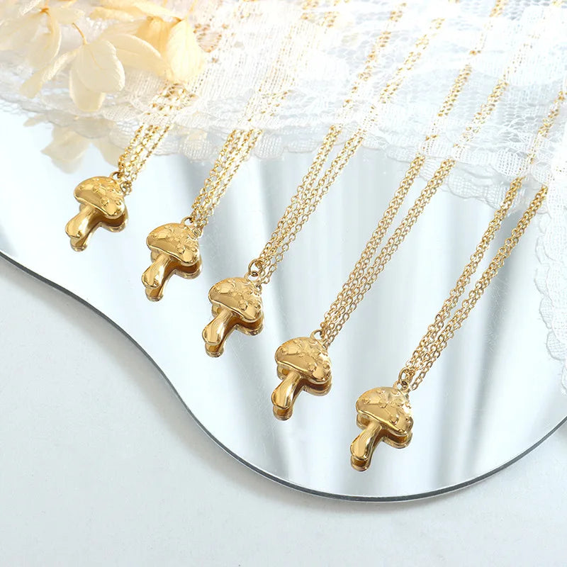 Yamagata Small Mushroom Pendant Necklace