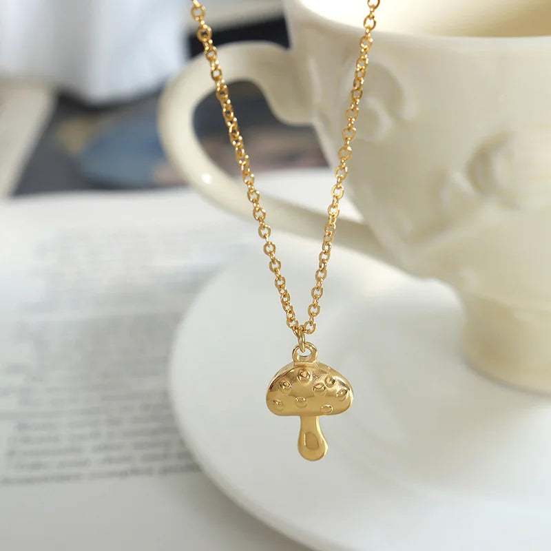 Yamagata Small Mushroom Pendant Necklace