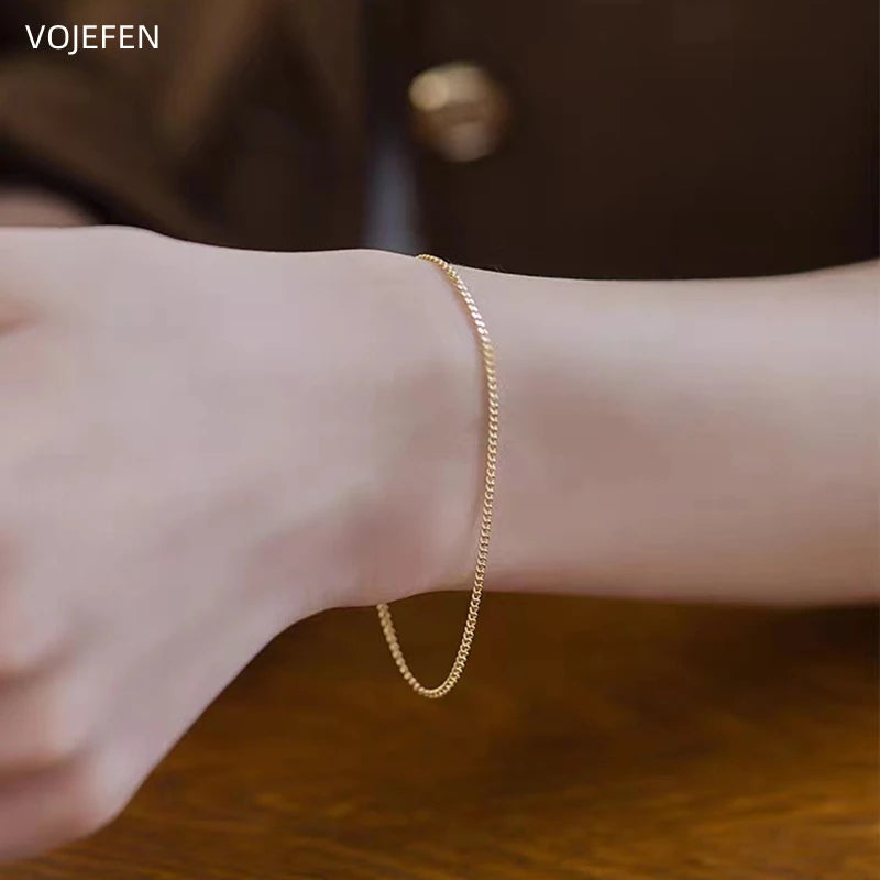 Riga 18k Gold Box Chain Bracelet