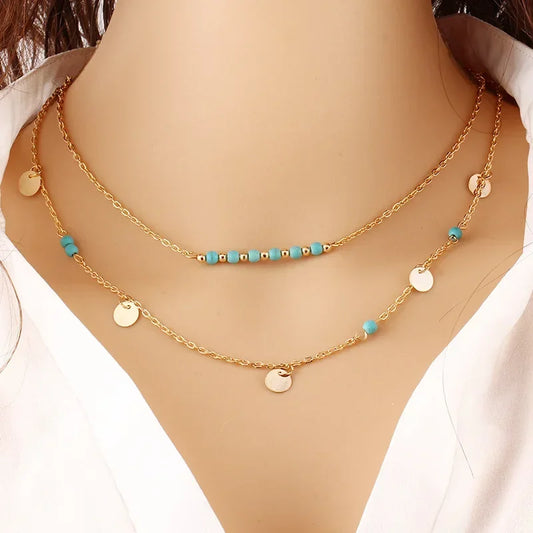 Shiraz Turquoise Double Layer Necklace
