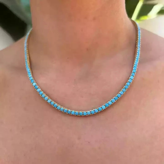 Jupiter Island Turquoise Tennis Necklace or Bracelet