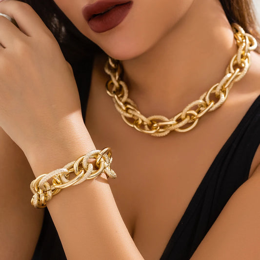 Bayamo Cuban Chain Necklace and Bracelet Set